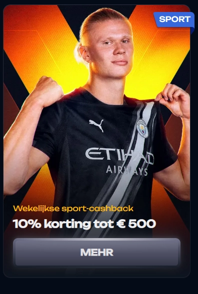 X3Bet Sport Cashback van 10% tot maximaal €500