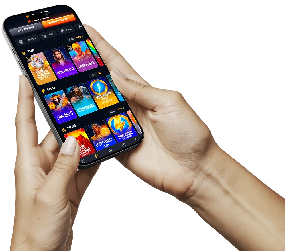 X3Bet mobiele versie op een smartphone