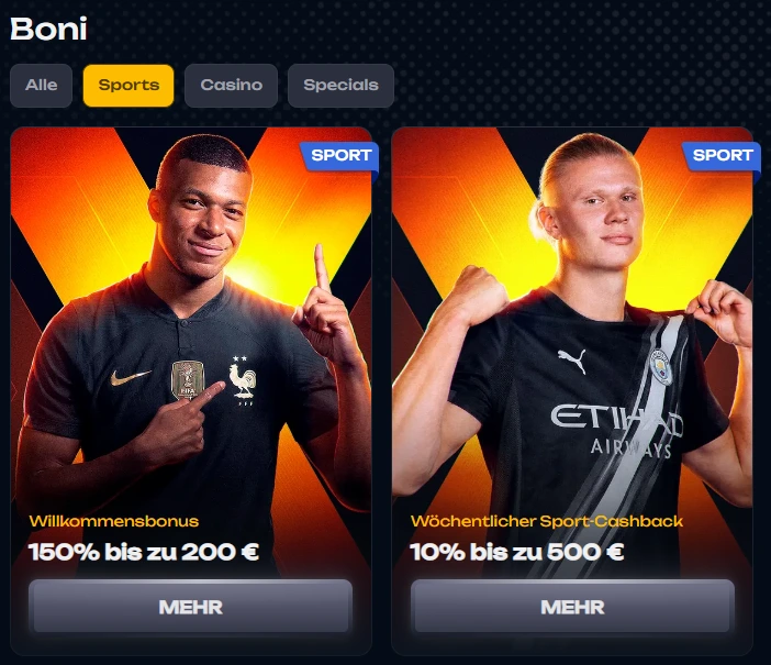 Sportwelkomstbonus en wekelijkse cashback acties bij X3Bet Casino